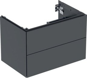 Geberit Waschtischunterschrank One mit 2 Schubladen, matt-schwarz, B/T/H: 74 x 50,4 x 47 cm - Bild 1