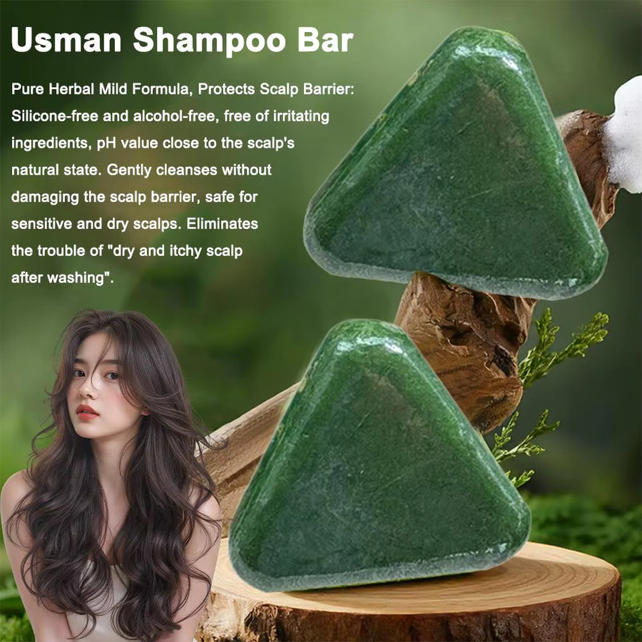 Usman Gras-Shampoo-Seife, Erfrischende Reinigung, Fettiges Haar - Bild 2