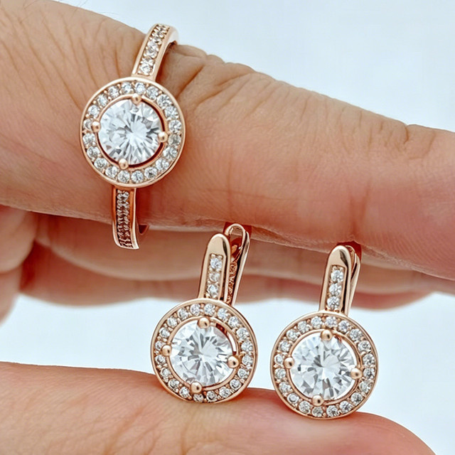 Kinel Schmuckset, 585 Roségold, Zirkonia, Damen - Bild 1