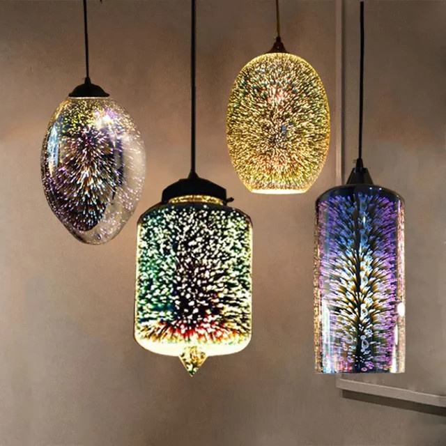 JIANKEXING LED Pendelleuchte aus Glas in Mehrfarbig, moderner 3D Design Kronleuchter für Küche, Bar und Restaurant - Bild 1