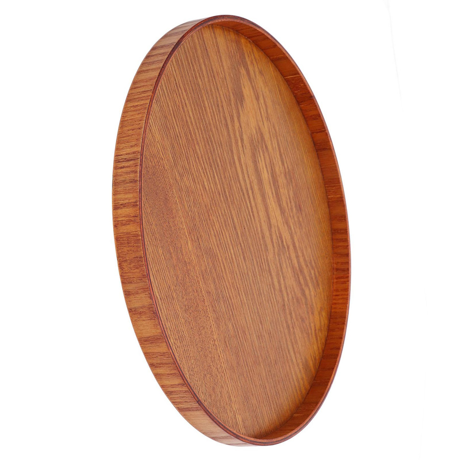 Rundes Holz Serviertablett von CosyHome in Braun mit 27 cm Durchmesser - Bild 2