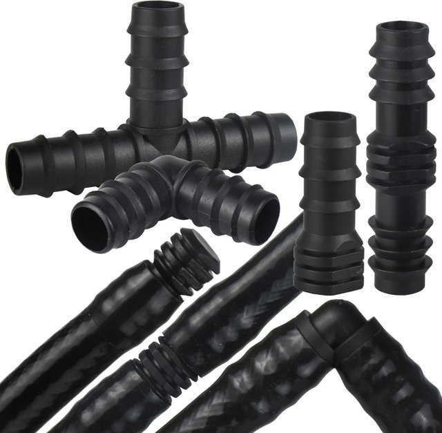 KESLA 40-42-teiliges Tropfbewässerungs-Verbindungsset in Schwarz für 1/2 Zoll Schläuche mit Kupplungen, T-Stücken, Winkelstücken und Steckern zur Gartenbewässerung - Bild 1