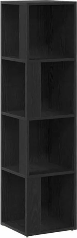 Vidaxl Eckregal Modern in Schwarzer Eiche aus Holzwerkstoff, H x B x T: 132 x 33 x 33 cm - Bild 1