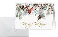 Sigel Weihnachtsmotiv-Karte Red berries and pine cones in Weiß, 25 Stück, A6, 250g/m² für Inkjet- und Laserdrucker - Bild 1