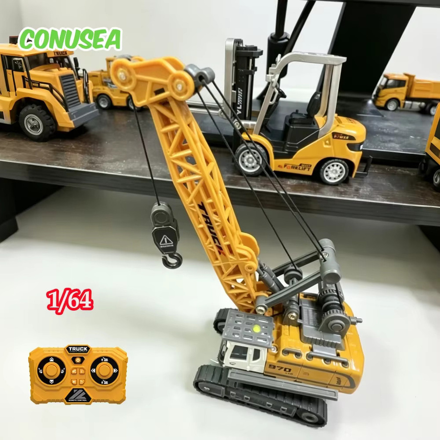 CONUSEA RC Baufahrzeug Mini-Kran Gabelstapler Bagger, ferngesteuertes Auto, 1:64 - Bild 2