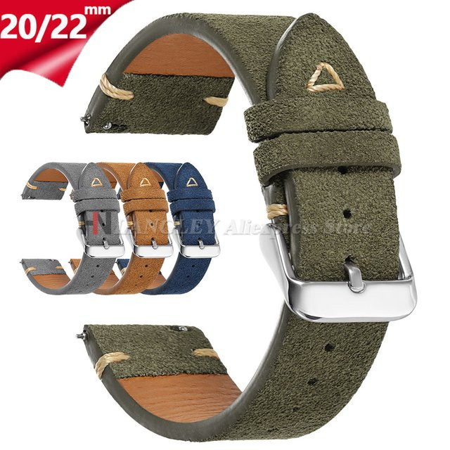 langley Uhrenarmband Wildleder, Vintage, Unisex, 20 mm, 22 mm - Bild 1