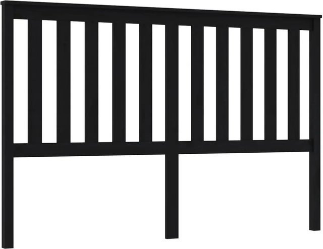 vidaXL Kopfteil aus Kiefer-Massivholz in Schwarz mit Lattendesign, B: 166 cm, H: 101 cm, T: 6 cm - Bild 1