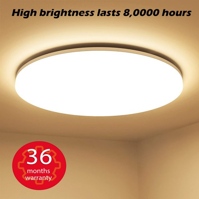 Moderne wasserdichte LED-Deckenleuchte in Weiß, 50W, ultradünne runde Deckenlampe für Küche und Schlafzimmer - Bild 1