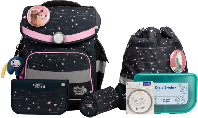 School-Mood Timeless Pro 7-tlg. Schulranzenset Ella Pony in Pink und Multicolour - Bild 1