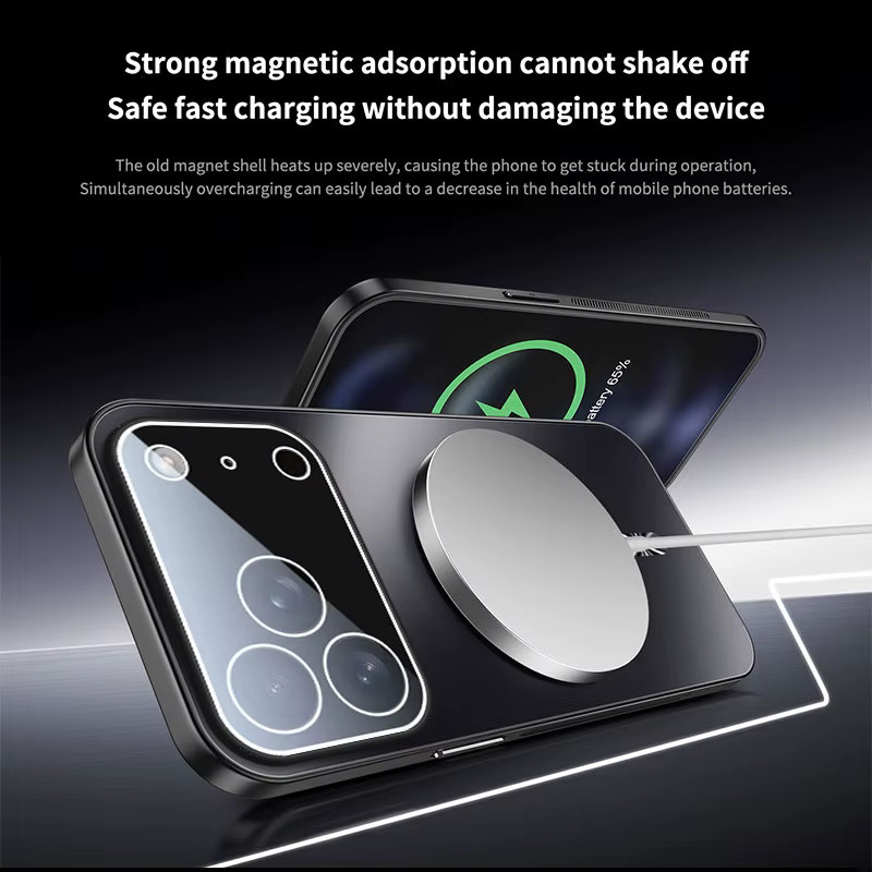 Luxus AG MagSafe Schutzhülle für iPhone 17 Pro Max, 15, 14 mit mattem Objektivglas und Anti-Drop Schutz in Weiß - Bild 3