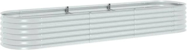 vidaXL Garten-Hochbeet aus verzinktem Stahl in Silber, B/T/H: 320 x 80 x 44 cm - Bild 1
