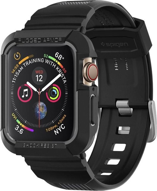 Spigen Hülle für Apple Watch 44mm Series, Schwarz, Silikon - Bild 1
