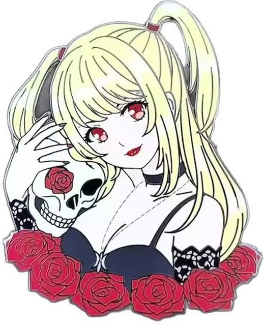 YUMEI Anstecknadel Emaille, Totenkopf-Rosen-Brosche, Bunt - Bild 1