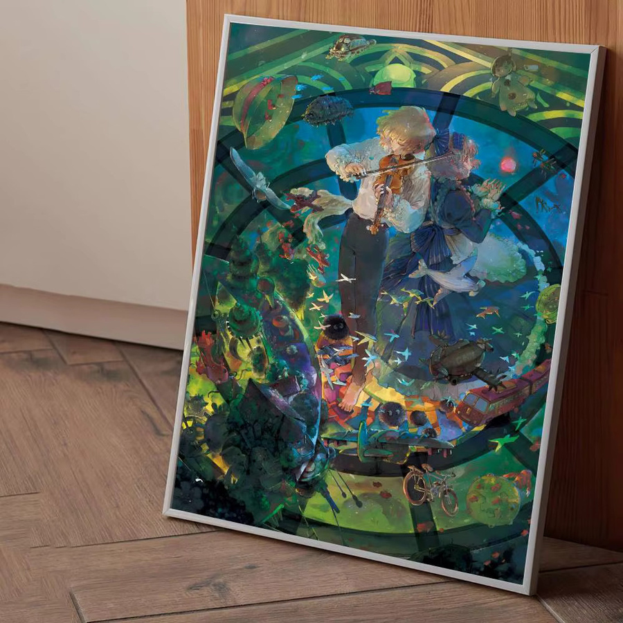 Selbstklebender Anime Poster Aufkleber Das Schloss im Wandel, Mehrfarbig, Papierdruck für Wandgestaltung - Bild 5