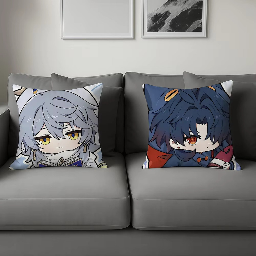 Sanrio Honkai Star Rail Chibi Kissenbezug Multicolor für Sofa und Wohnzimmer - Bild 4
