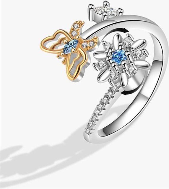 Lucky Star Jewelry Fidget Spinner Ring, Silber, Kupfer, Zirkonia, Damen - Bild 1
