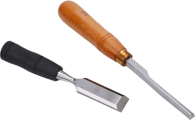 Koogeelife Holzbearbeitungs-Stecheisensatz aus Stahl mit Eckstecheisen und Flachstecheisen in Braun für Holz- und Steinschnitzerei - Bild 1