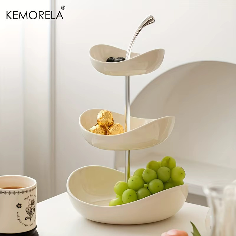 KEMORELA Keramik-Obstplatte in Weiß für Snacks und Desserts - Bild 2