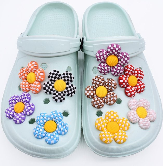 Happye&TiTi Schuhanhänger, Bunte Karierte Blumen, PVC, Damen - Bild 1