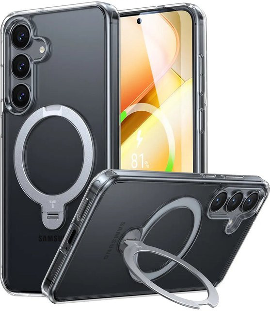 Torras MagSafe Hülle Ostand Spin für Samsung Galaxy S25+ S936 in Transparent - Bild 1