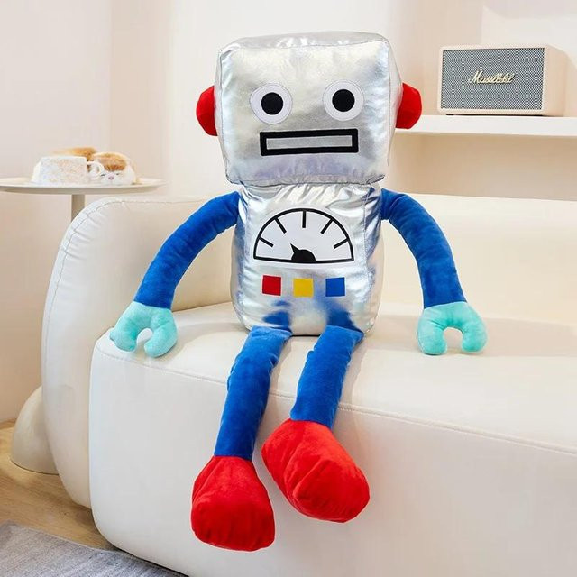 Bai Fen Bai Toys Anime Roboter Plüschtier silber - Bild 1