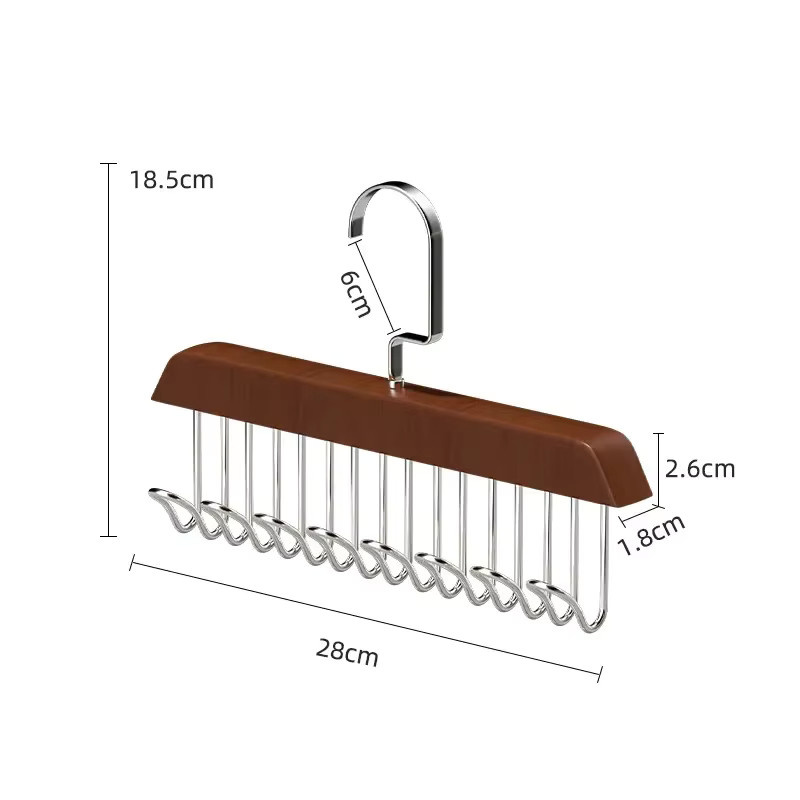 Multifunktionaler PGY BH Aufhänger und Gürtelhalter in Braun für Schals und Beanies, B/H/T: 28,0 x 18,5 x 2,0 cm - Bild 3