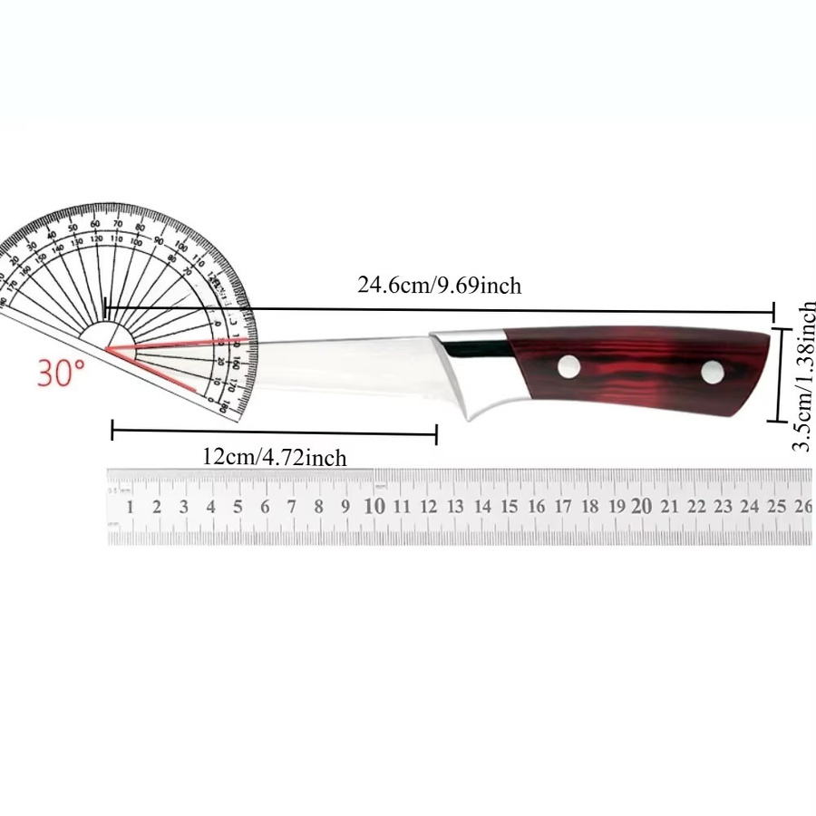PLYS Edelstahl-Ausbeinmesser Set mit Messerhüllen, professionelle Schneidemesser inklusive Schälmesser und Fleischschneidemesser, 1/2/3 Stück - Bild 6