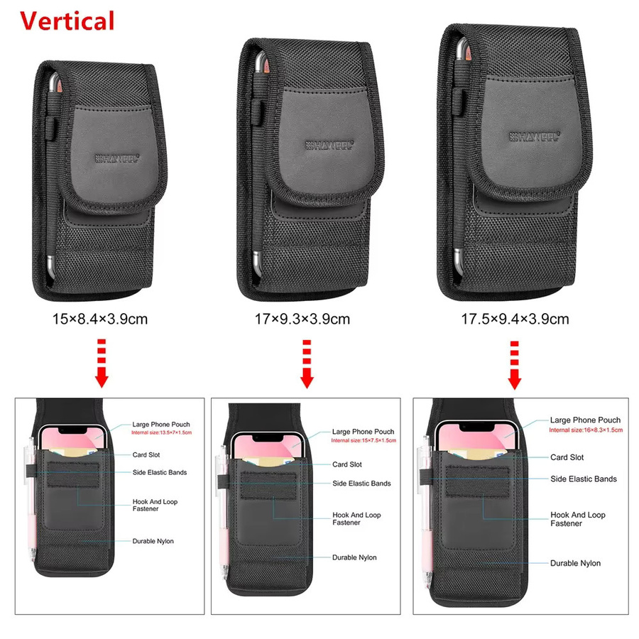 Multifunktionale Handy-Gürteltasche aus Nylon von PULUZ in Schwarz für iPhone, Samsung und andere Smartphones (4 bis 6,5 Zoll) - Bild 4