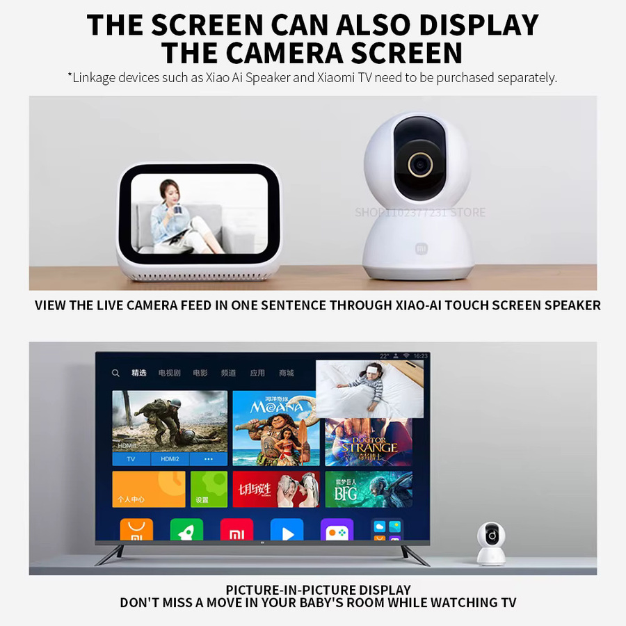 Xiaomi Smart Kamera 2K 1296P HD Indoor Überwachungskamera mit 360 Grad Sichtfeld und Nachtmodus in Weiß - Bild 3