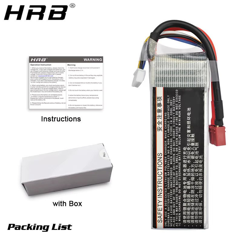 HRB Li-Ion Pack Akku 7,4 V 4000 mAh 60C mit XT60 Stecker für RC Quadcopter Hubschrauber Boot Auto Flugzeug - Bild 2