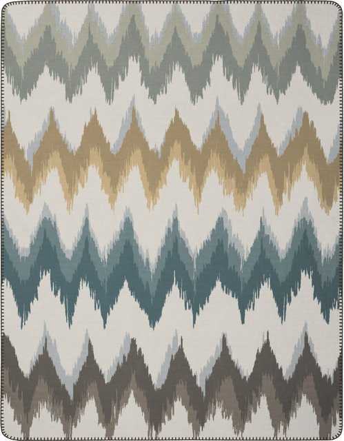 Biederlack Wohndecke Aurora Lines Chevron Modern in Weiß und Multicolour für den Winter - Bild 1
