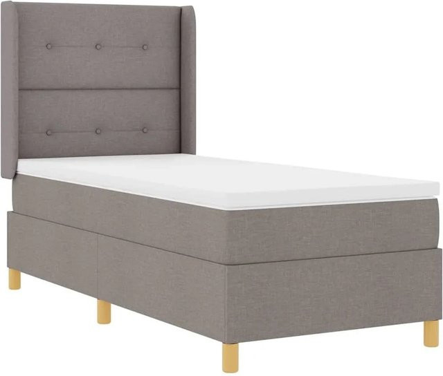 vidaXL Boxspringbett Hybrid mit Matratze und Taschenfederkern in Beige/Grau, B/T/H: 140 x 190 x 147 cm - Bild 1