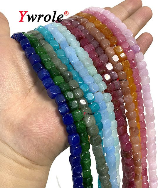 YWROLE Abstandsperlen Chalcedon, Rubellit, Morganit, 8x8mm, Unisex - Bild 1
