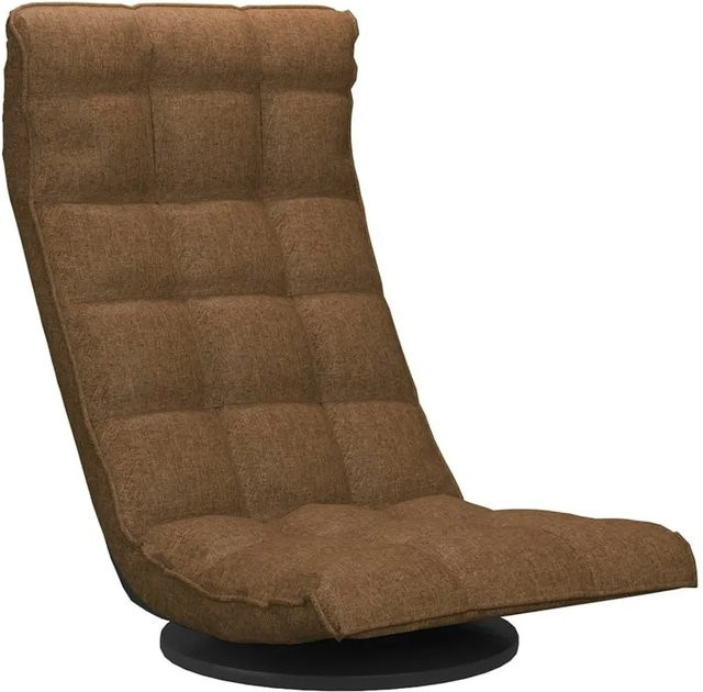 vidaXL Bodenstuhl drehbar in Braun aus Stoff mit Metallrahmen, Höhe: 90,0 cm, Breite: 80,0 cm, Tiefe: 54,0 cm - Bild 1