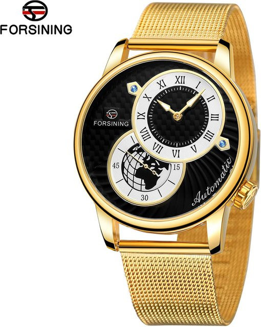 Forsining Armbanduhr, Automatik, Edelstahl, Schwarz, Herren - Bild 1