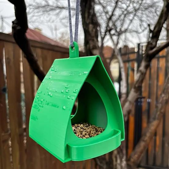 Hängendes Vogelhaus Futterhaus in Rosa mit großer Kapazität für den Garten und Außenbereich - Bild 2
