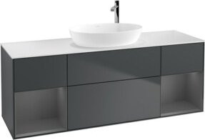 V&B Waschtischunterschrank Finion in Grau lackiert, B/T/H: 160 x 50,1 x 50,1 cm - Bild 1