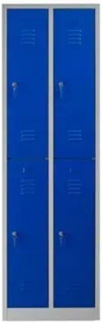 PROREGAL Garderobenspind Camel 4-Fächer aus Metall mit Zylinderschloss, Farbe: Grau-Blau, H x B x T: 195 x 60 x 50 cm - Bild 1