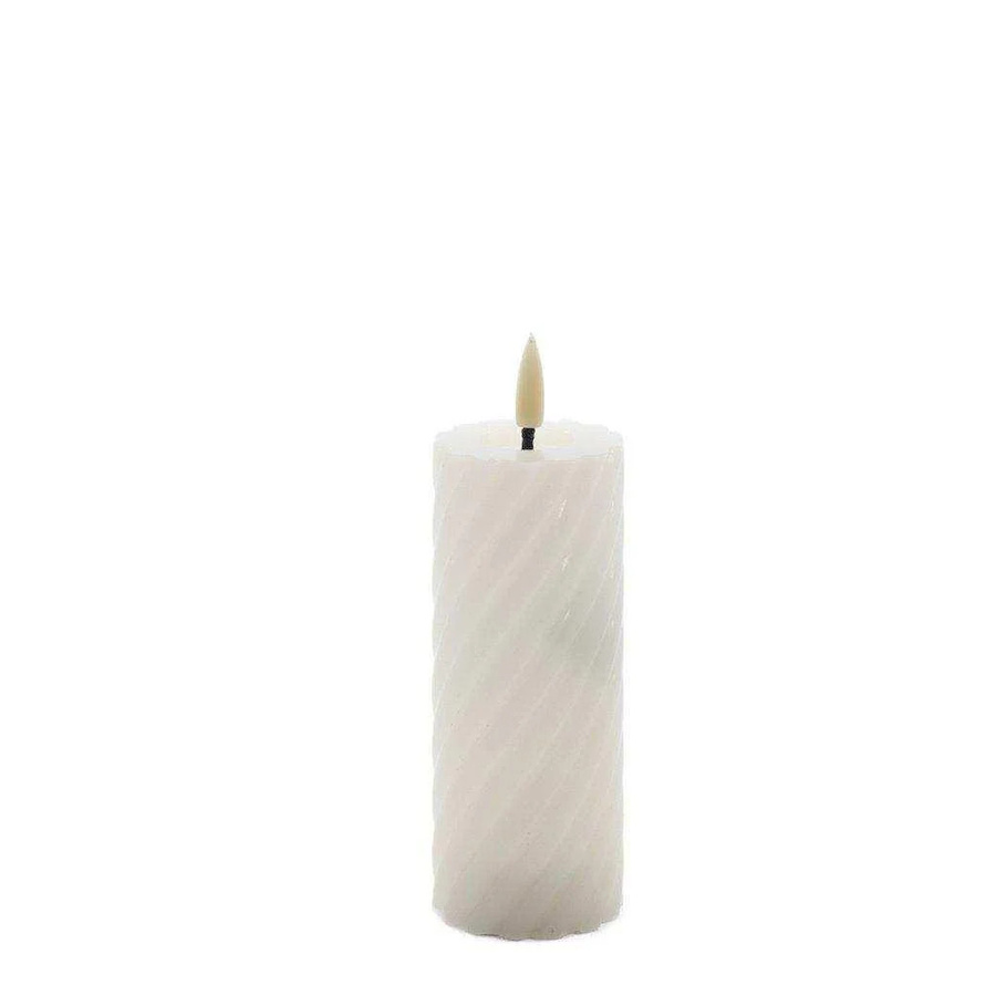 Mansion atmosphere Swirl LED-Kerze in Elfenbein mit Fernbedienung, Höhe: 12,5 cm, Durchmesser: 5 cm - Bild 1