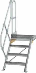 MUNK Günzburger Steigtechnik Aluminium-Treppenplattform 4 Stufen 45 Grad in Silber - Bild 1