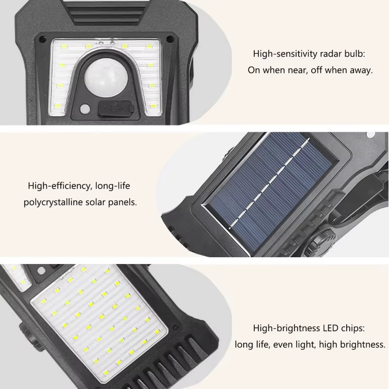 IWP Solar-LED-Clip-Licht mit Bewegungsmelder und 3 Beleuchtungsmodi, wasserdichtes Außenlicht für Garten, Zaun und Terrasse - Bild 4