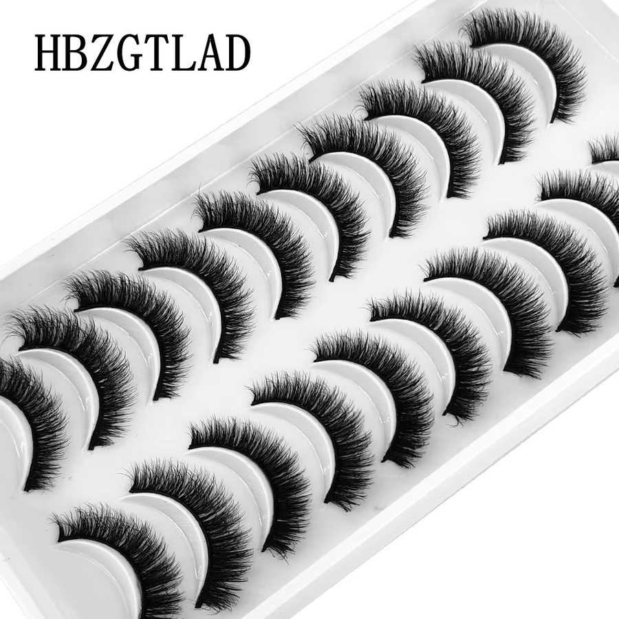 AMSDCN Falsche Wimpern 3D Faux Nerz, 10 Paar, Unisex - Bild 2