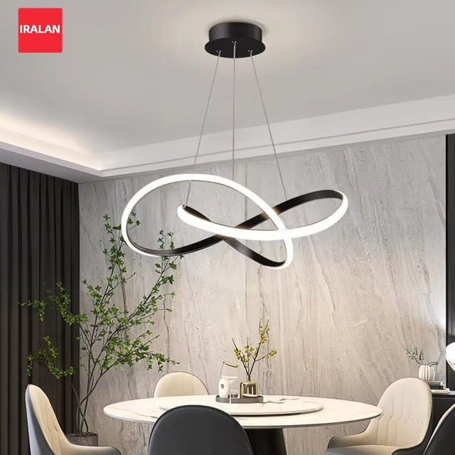 Moderne IRALAN Pendelleuchte in Ringform, weiß, mit 3 Farbmodi für das Esszimmer - Bild 1