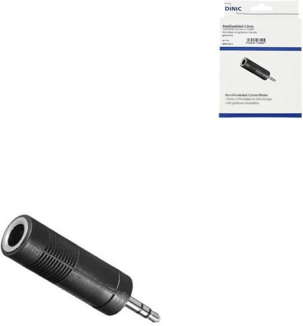 DINIC Audioadapter 3,5mm Stereo Stecker auf 6,35mm Buchse, schwarz - Bild 1