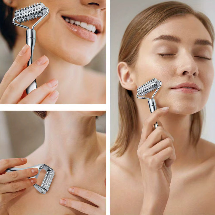 Edelstahl Gesichtsmassage Roller Gua Sha, für Gesicht und Körper, Unisex - Bild 3
