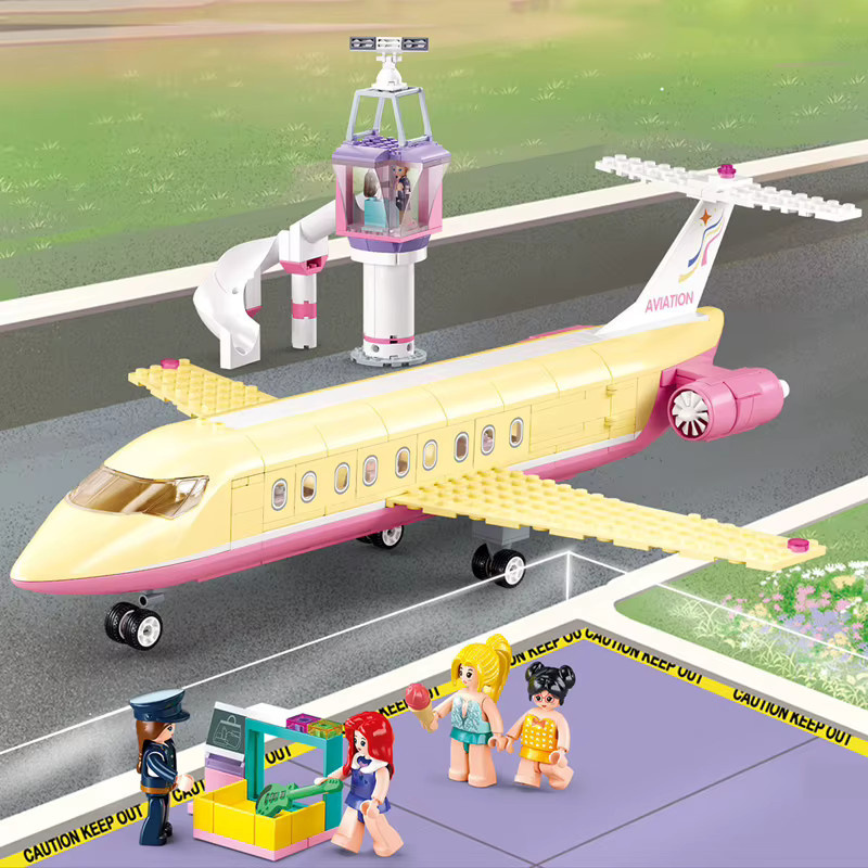 Sluban City Pink Dream Bausteine Set, Kaninchen-Bus-Auto und Urlaubsflugzeug - Bild 2