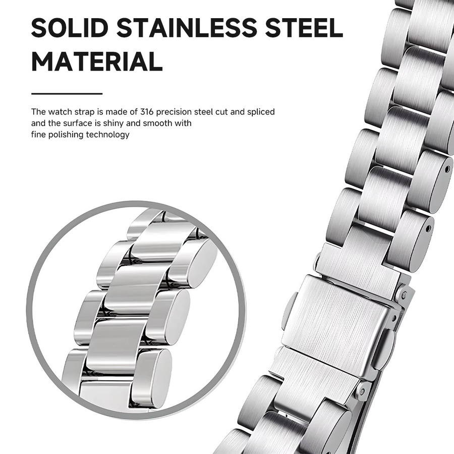 CHIICSMART Uhrenarmband Edelstahl, Silber, Unisex - Bild 2