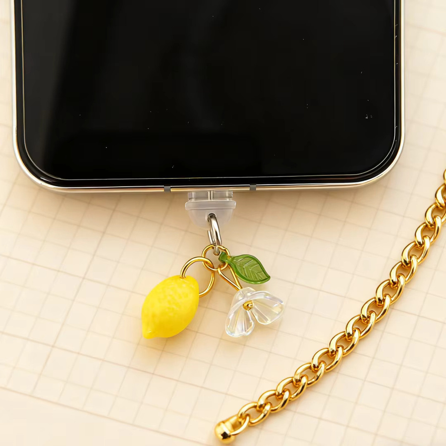 Simulierter Zitronenblüten-Staubstopper für dein Mobiltelefon in Gelb, Weiß und Grün - Bild 2