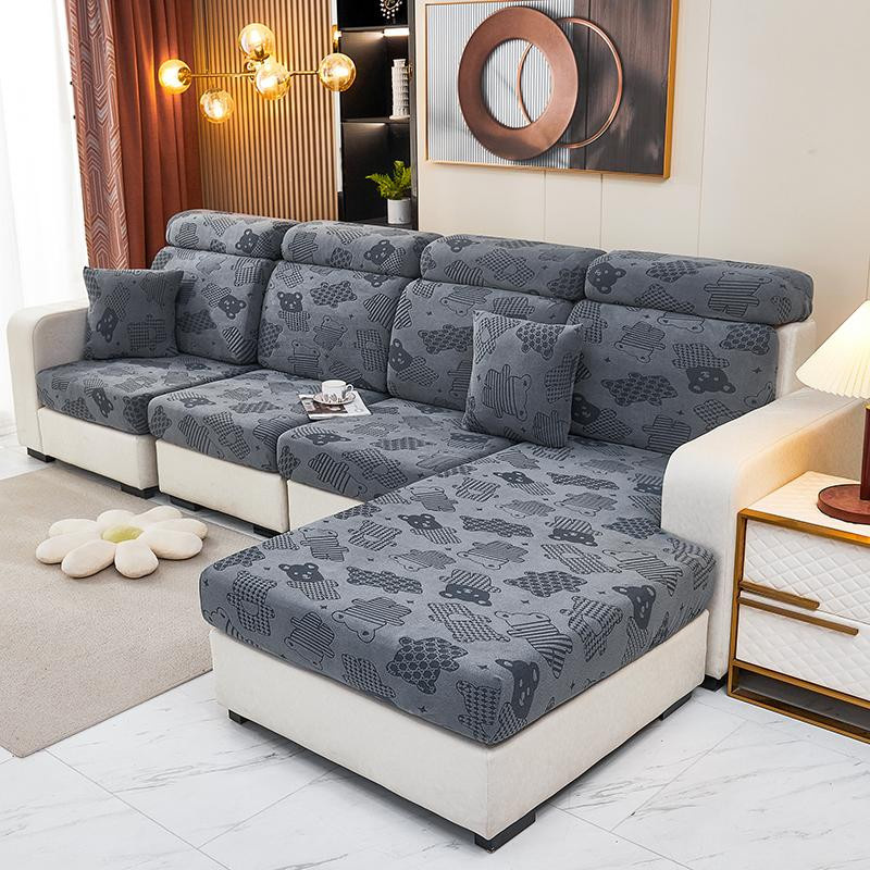 S-EMIGA Plüsch Sofakissen Schonbezug aus Polyester, Waschbar, B/H: 45 x 45 cm - Bild 3