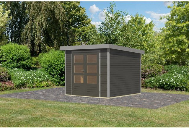 Karibu Gartenhaus Diego 3,5 in Terragrau/Graualuminium, B/T/H: 209 x 238 x 242 cm - Bild 1